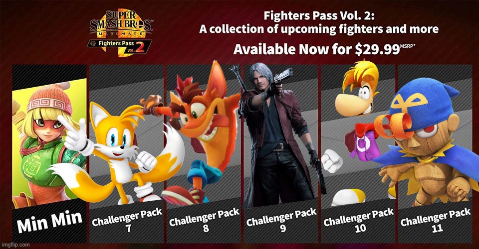 New template! | image tagged in fighters pass vol 2 with min min,super smash bros,dlc | made w/ Imgflip meme maker