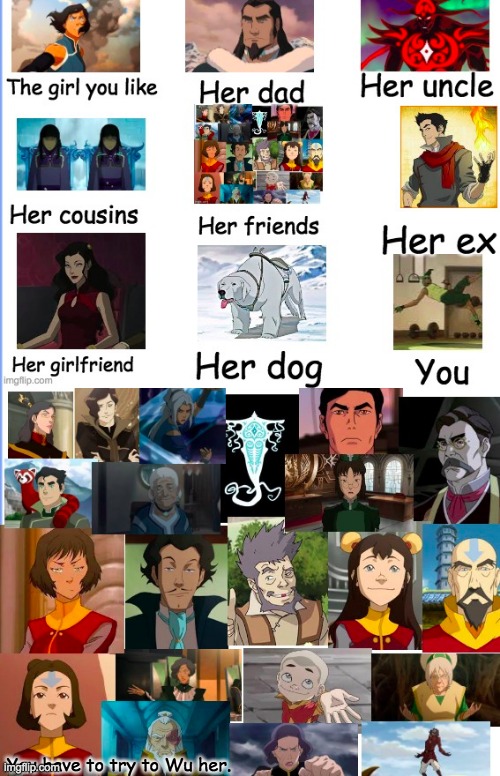 Wu her | You have to try to Wu her. | image tagged in legendofkorra,animations,meme,avatar the last airbender,thegirlyoulike,friends | made w/ Imgflip meme maker