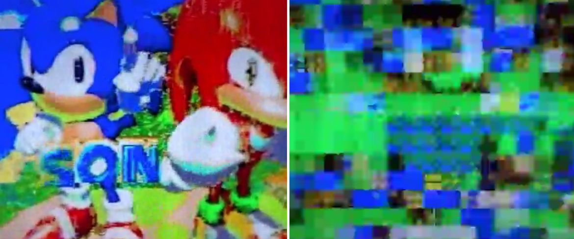 High Quality Sonic and Knuckles glitch Blank Meme Template