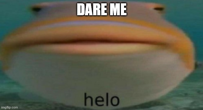 helo | DARE ME | image tagged in helo | made w/ Imgflip meme maker