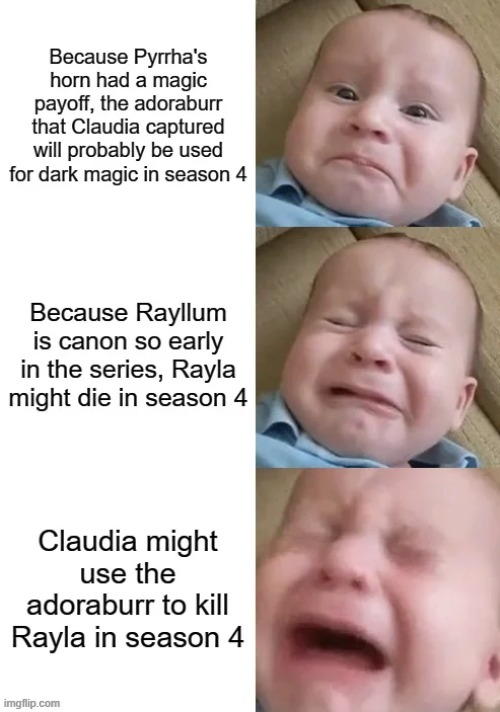 RIP Rayla and Christoff the Adoraburr | image tagged in crying baby | made w/ Imgflip meme maker