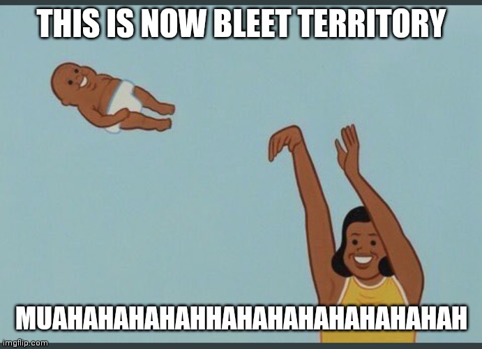I mean the image is XD | THIS IS NOW BLEET TERRITORY; MUAHAHAHAHAHHAHAHAHAHAHAHAHAH | image tagged in baby yeet | made w/ Imgflip meme maker