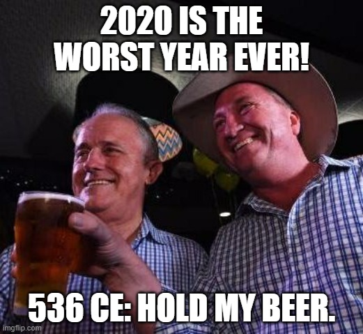There's actual historical and scientific proof 536 AD/CE was worse. | 2020 IS THE WORST YEAR EVER! 536 CE: HOLD MY BEER. | image tagged in hold my beer,2020,life sucks,2020 sucks | made w/ Imgflip meme maker
