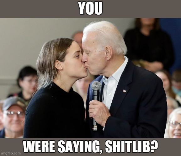 Biden Kiss Racist | YOU WERE SAYING, SHITLIB? | image tagged in biden kiss racist | made w/ Imgflip meme maker