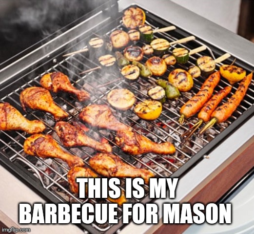 barbecue | THIS IS MY BARBECUE FOR MASON | image tagged in barbecue | made w/ Imgflip meme maker