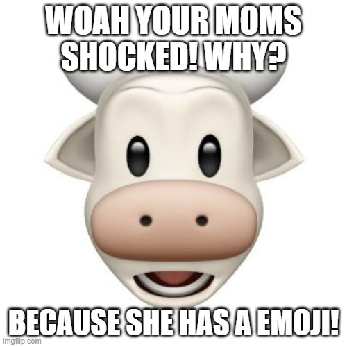 Lmao ur mom got an emoji | WOAH YOUR MOMS SHOCKED! WHY? BECAUSE SHE HAS A EMOJI! | image tagged in your mom | made w/ Imgflip meme maker