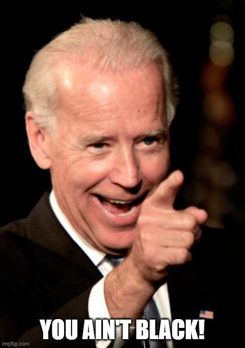 Smilin Biden Meme | YOU AIN'T BLACK! | image tagged in memes,smilin biden | made w/ Imgflip meme maker