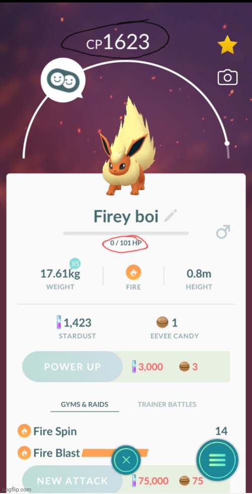 My HP Pokémon Go buddy :( | made w/ Imgflip meme maker