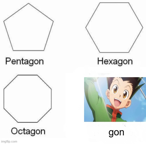 anime shapes | gon | image tagged in memes,pentagon hexagon octagon | made w/ Imgflip meme maker
