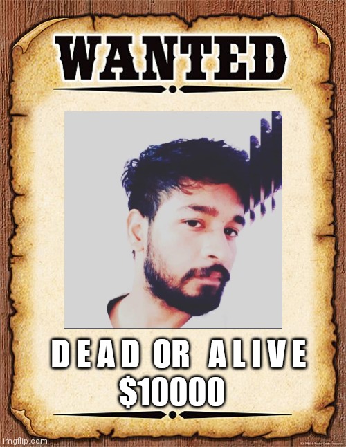 wanted poster | D E A D  OR   A L I V E; $10000 | image tagged in wanted poster | made w/ Imgflip meme maker