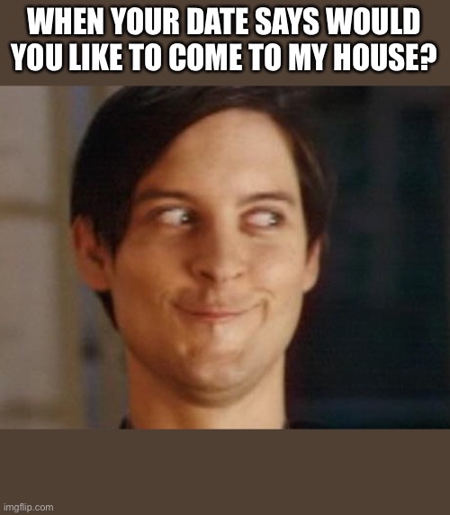 ?? | WHEN YOUR DATE SAYS WOULD YOU LIKE TO COME TO MY HOUSE? | image tagged in memes,spiderman peter parker | made w/ Imgflip meme maker