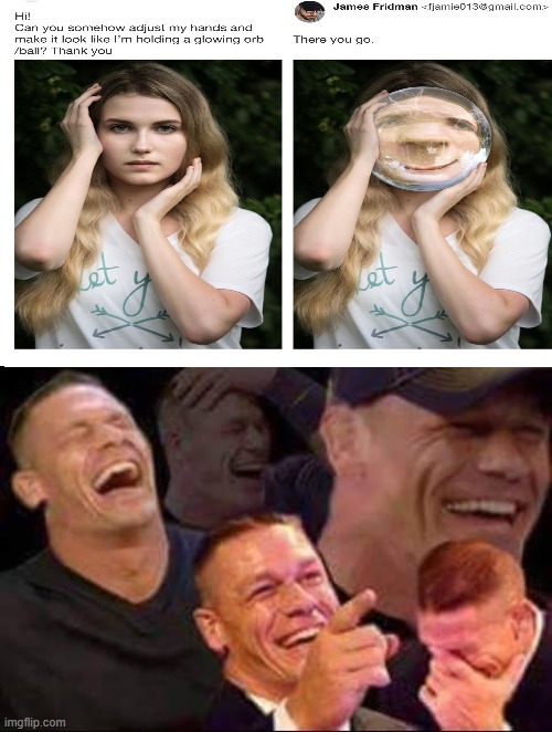 He's Done it again | image tagged in john cena laughing | made w/ Imgflip meme maker