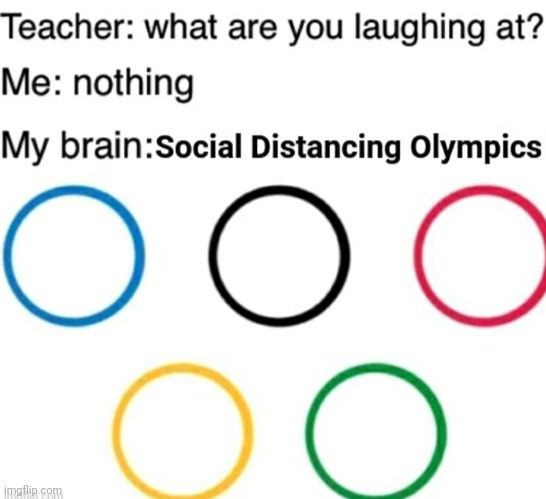 The Olympics is now safe from COVID 19 | image tagged in teacher what are you laughing at,2020,end of the world,olympics,sports,coronavirus | made w/ Imgflip meme maker