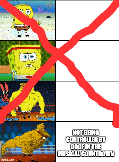 Strong spongebob chart | NOT BEING CONTROLLED BY DOOF IN THE MUSICAL COUNTDOWN | image tagged in strong spongebob chart | made w/ Imgflip meme maker