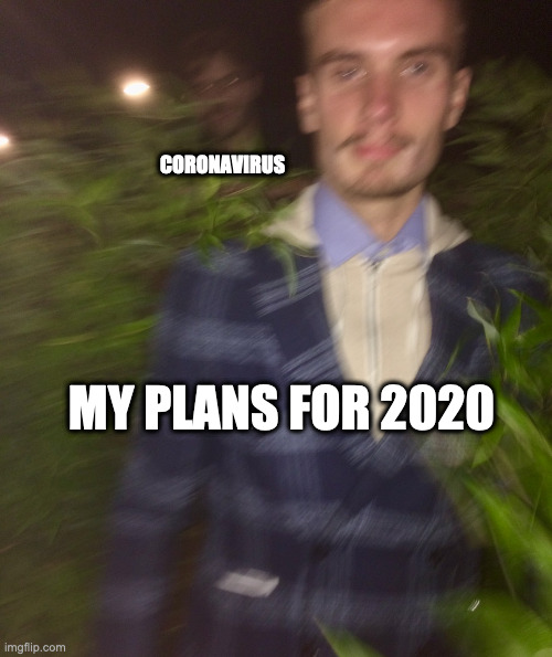 2020 | CORONAVIRUS; MY PLANS FOR 2020 | image tagged in about to be killed kieran | made w/ Imgflip meme maker