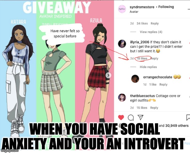 instagram and introverts | WHEN YOU HAVE SOCIAL ANXIETY AND YOUR AN INTROVERT | image tagged in memes,introverts | made w/ Imgflip meme maker