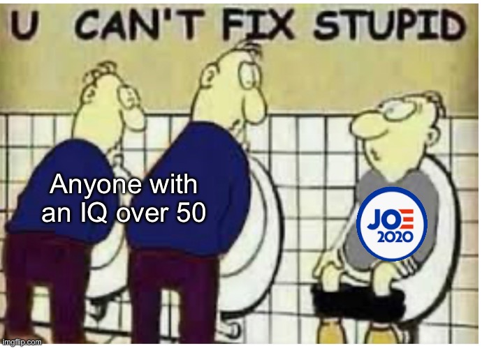 Biden fans: The struggle is real | Anyone with an IQ over 50 | image tagged in joe biden,biden,politics | made w/ Imgflip meme maker