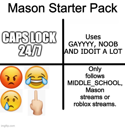 Mason Imposter 443 Reporting For Duty Imgflip - roblox starter pack imgflip