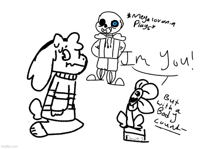 Another crappy image | image tagged in undertale,flowey,sans,asriel | made w/ Imgflip meme maker