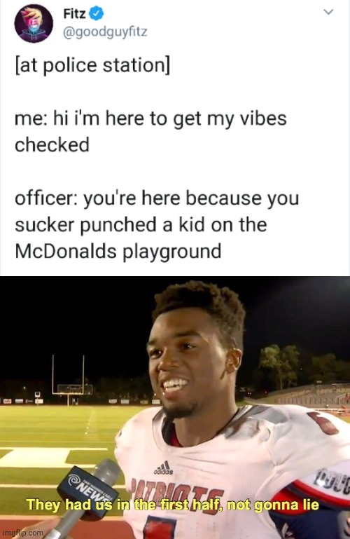 Ooooof | image tagged in they had us in the first half,funny,memes,texts,mcdonald's,officer | made w/ Imgflip meme maker
