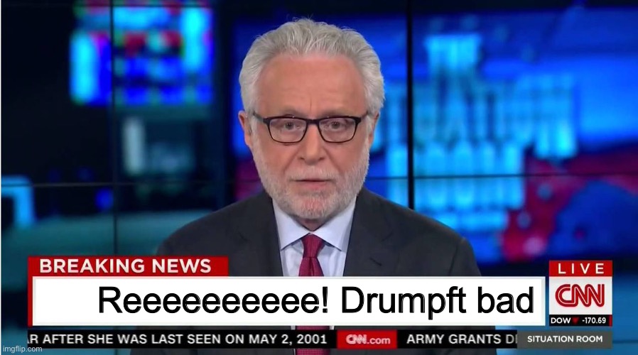 CNN "Wolf of Fake News" Fanfiction | Reeeeeeeeee! Drumpft bad | image tagged in cnn wolf of fake news fanfiction | made w/ Imgflip meme maker