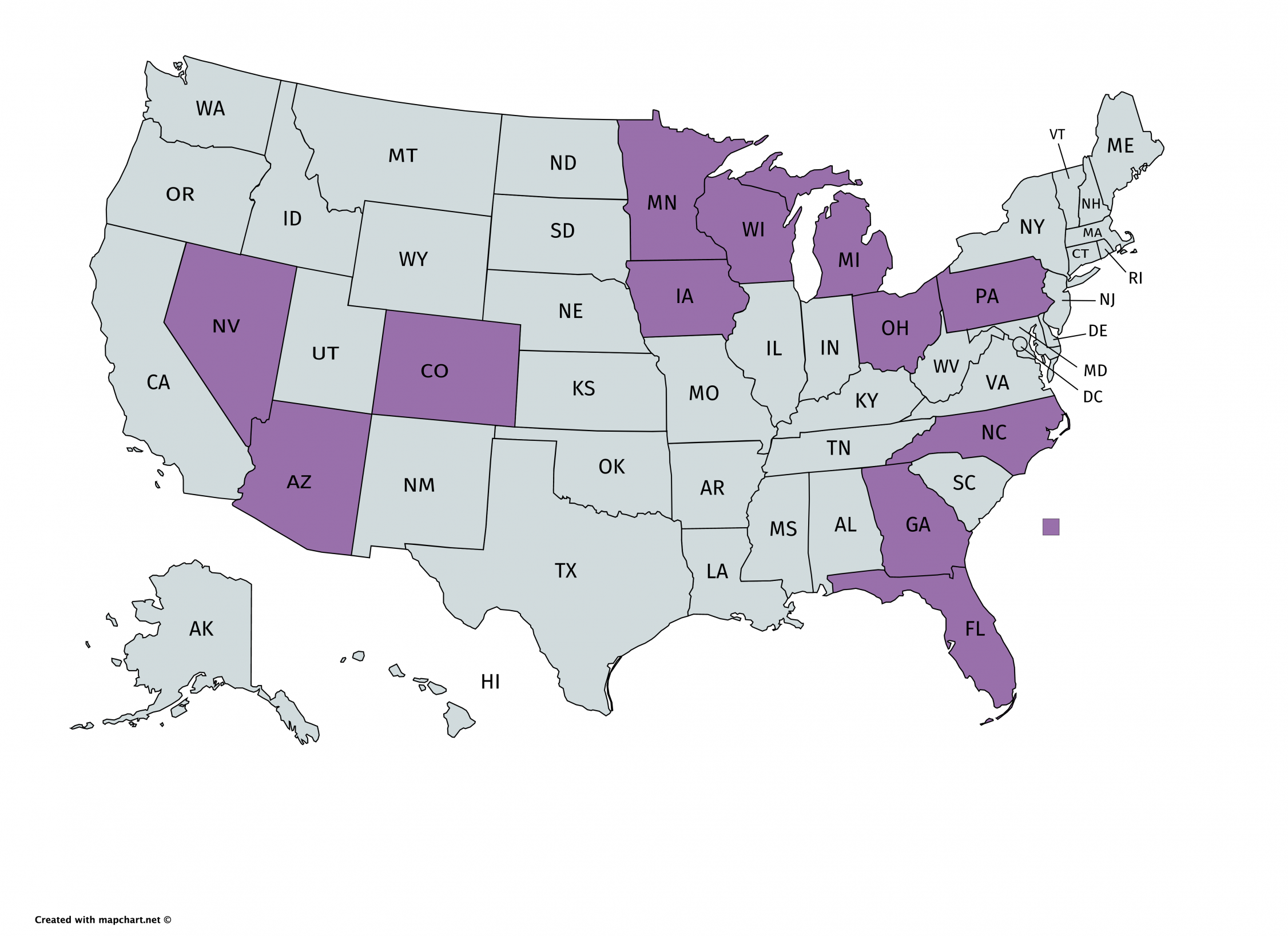 2020 Swing States Blank Meme Template