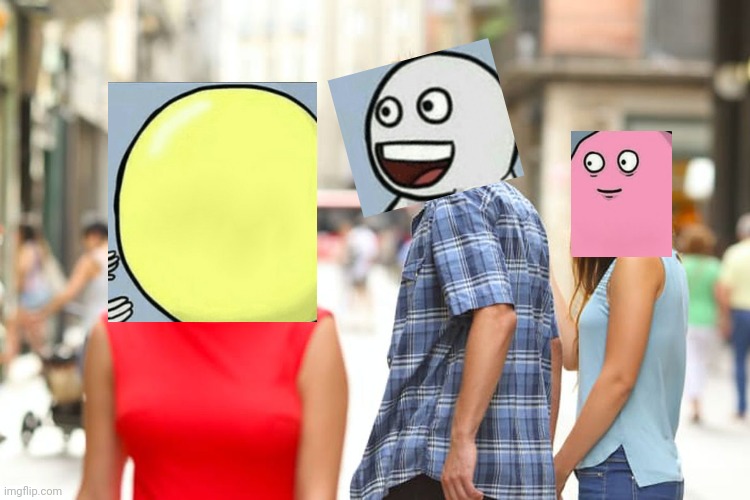 Meme crossover | image tagged in memes,distracted boyfriend,running away balloon | made w/ Imgflip meme maker
