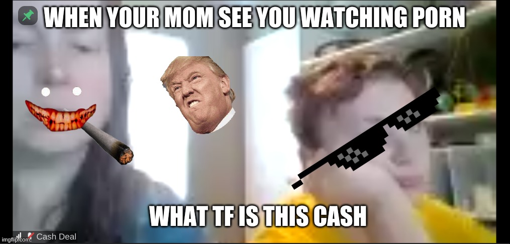 look at this fellas porn | WHEN YOUR MOM SEE YOU WATCHING PORN; WHAT TF IS THIS CASH | image tagged in yo momma so fat,mom frustrated at laptop | made w/ Imgflip meme maker