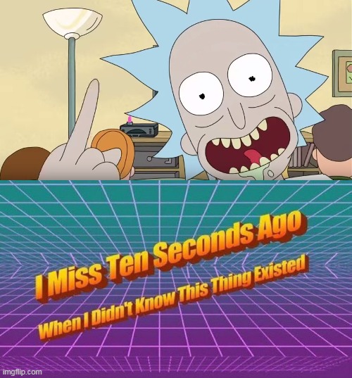Grandpa Rick! What Happened To Your Unibrow? | image tagged in i miss ten seconds ago,rick sanchez,rick and morty | made w/ Imgflip meme maker