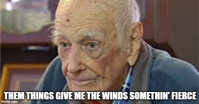 THEM THINGS GIVE ME THE WINDS SOMETHIN' FIERCE | made w/ Imgflip meme maker