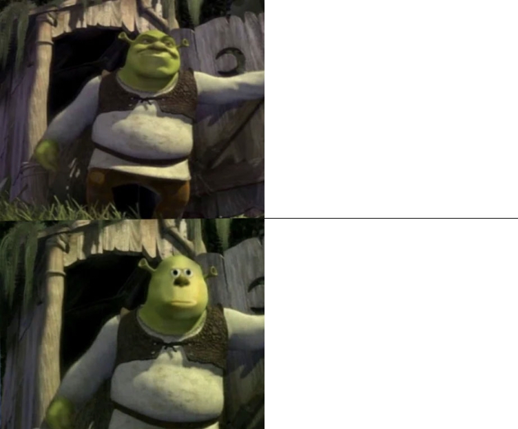 Shocked Shrek Face Swap Blank Meme Template