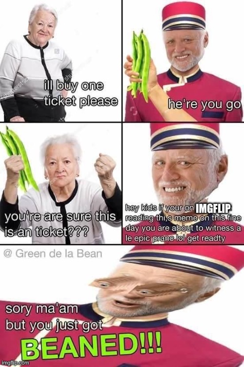 You just got beaned | IMGFLIP | image tagged in beans,memes | made w/ Imgflip meme maker