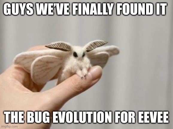 Bug type eevee | GUYS WE’VE FINALLY FOUND IT; THE BUG EVOLUTION FOR EEVEE | image tagged in eevee,memes | made w/ Imgflip meme maker