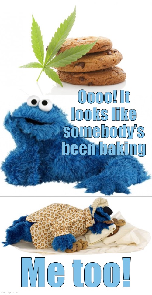 “HIGH” There Cooookies! | Oooo! It looks like somebody’s been baking; Me too! | image tagged in funy memes,cookies,pot | made w/ Imgflip meme maker