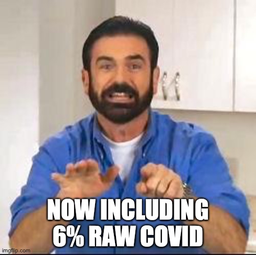 Billy Mays | NOW INCLUDING 6% RAW COVID | image tagged in billy mays | made w/ Imgflip meme maker