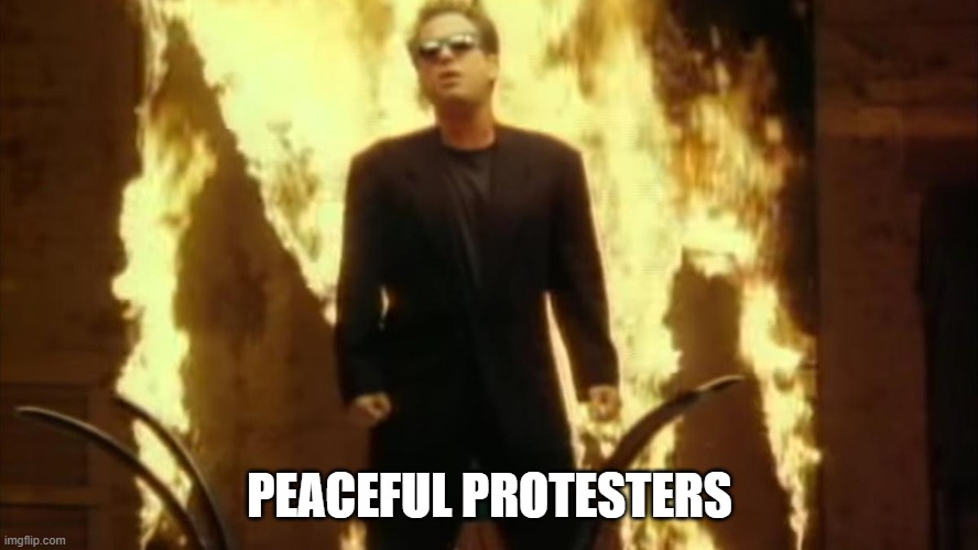 Peaceful Protesters | PEACEFUL PROTESTERS | image tagged in peaceful protesters,billy joel | made w/ Imgflip meme maker