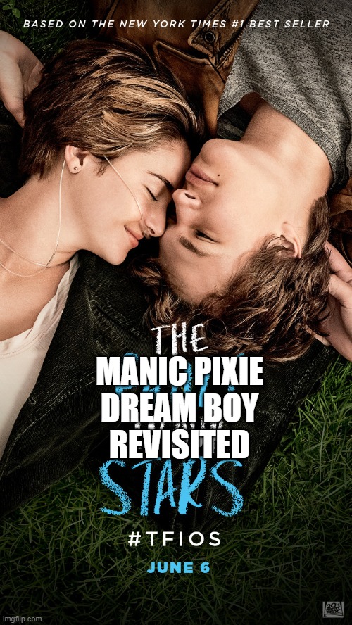 the fault in our stars john green | MANIC PIXIE
DREAM BOY
REVISITED | image tagged in the fault in our stars,tfios,john green | made w/ Imgflip meme maker