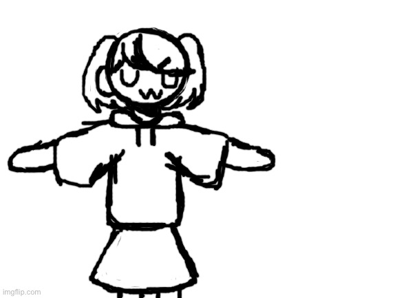Saw sunny do this so request any outfit for me to draw Gimari in cause boredom | image tagged in blank white template | made w/ Imgflip meme maker