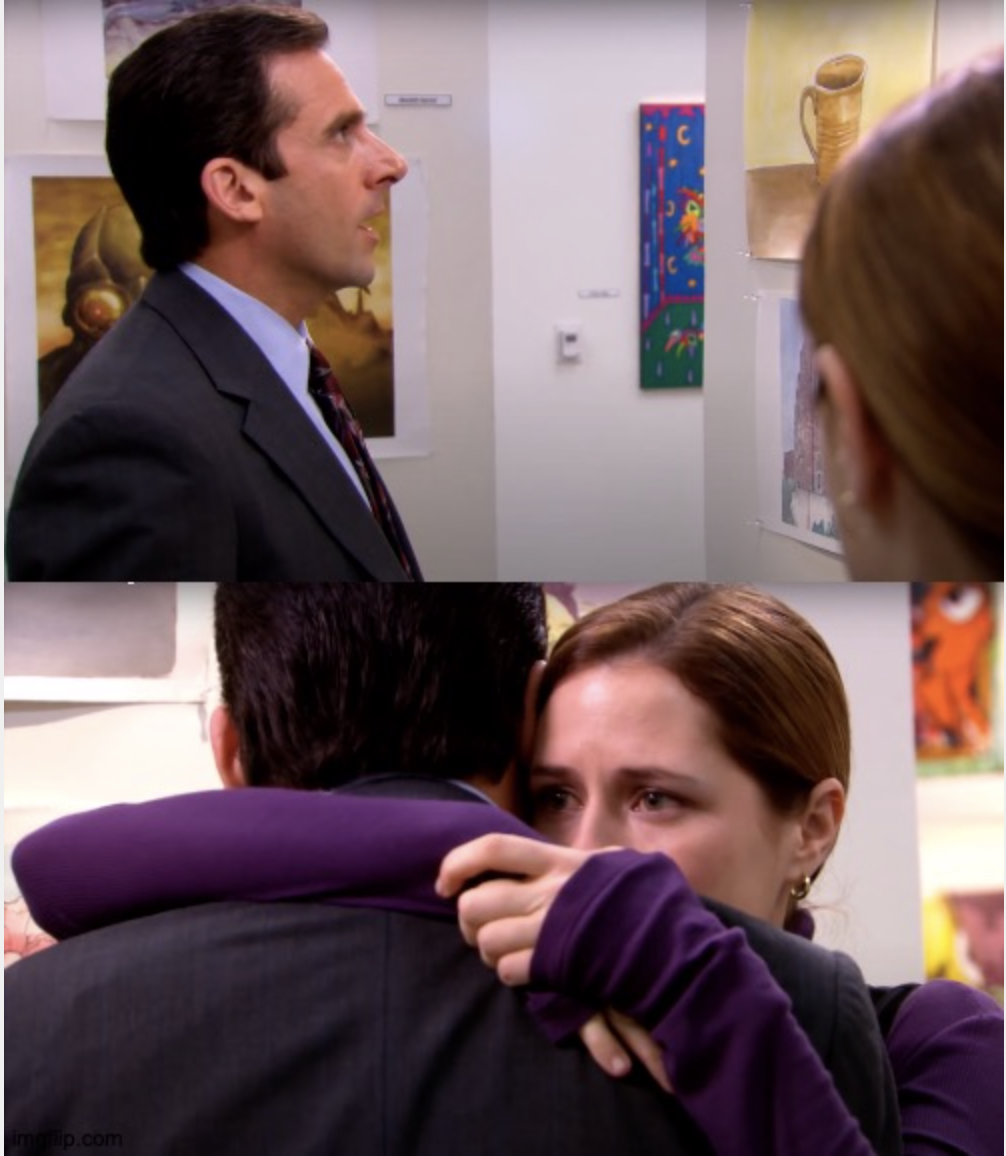 High Quality Pam Hugs Michael Blank Meme Template