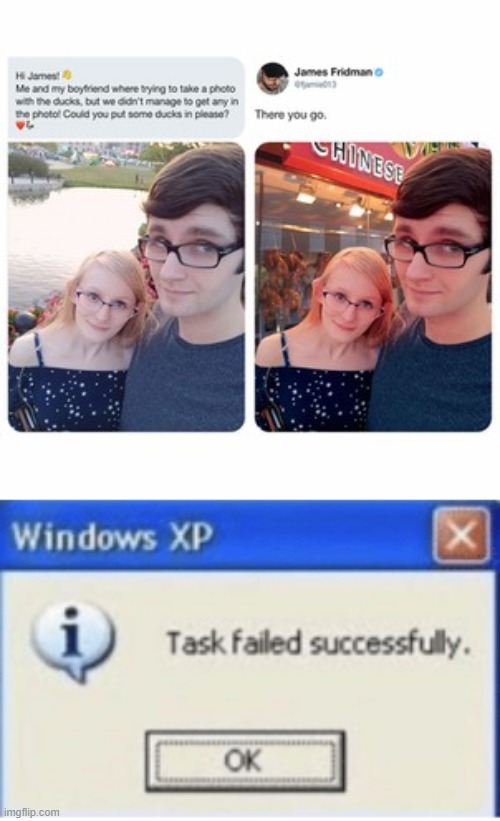 task failed successfully | image tagged in task failed successfully,james fridman | made w/ Imgflip meme maker