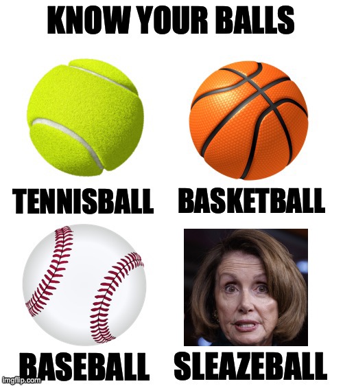 Know Your Balls | image tagged in know your balls,nancy pelosi,trump 2020 | made w/ Imgflip meme maker