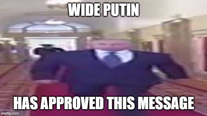 Wide Putin Approves | WIDE PUTIN; HAS APPROVED THIS MESSAGE | image tagged in vladimir putin | made w/ Imgflip meme maker