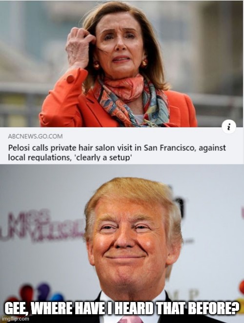 Setup I Tells Ya! | GEE, WHERE HAVE I HEARD THAT BEFORE? | image tagged in donald trump approves | made w/ Imgflip meme maker