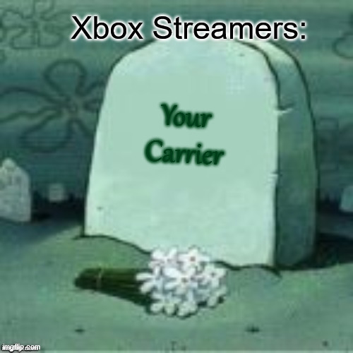 After Mixer Shut Down | Xbox Streamers:; Your Carrier | image tagged in here lies x | made w/ Imgflip meme maker
