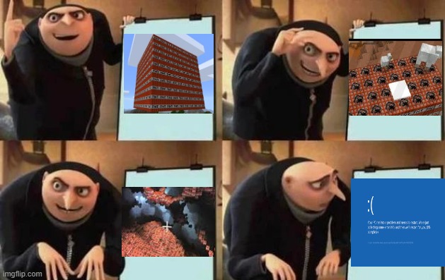 UhOh! | image tagged in gru's plan,minecraft,tnt,bomb,video games | made w/ Imgflip meme maker