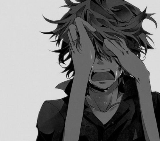 I'm Broken - Sad Anime Guy - Crying Kawaii Boy - Raining Notebook: College  Ruled / Plain Anime Notebook /