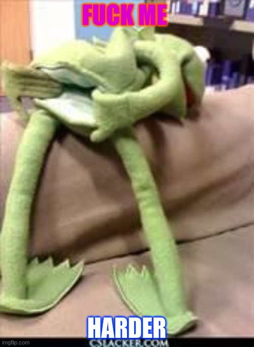 FUCK ME HARDER | image tagged in gay kermit | made w/ Imgflip meme maker