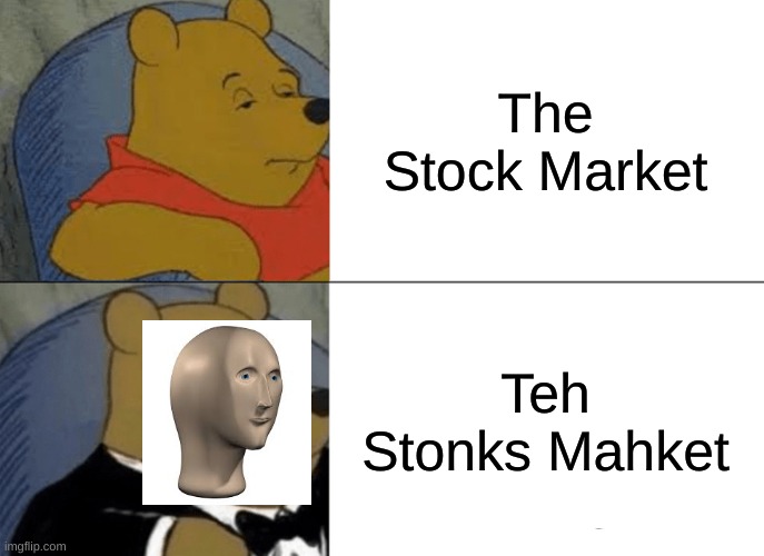 Tuxedo Winnie The Pooh Meme | The Stock Market; Teh Stonks Mahket | image tagged in memes,tuxedo winnie the pooh | made w/ Imgflip meme maker