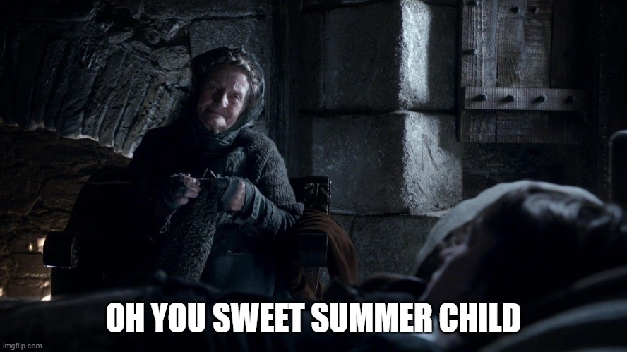 sweet summer child | OH YOU SWEET SUMMER CHILD | image tagged in sweet summer child | made w/ Imgflip meme maker