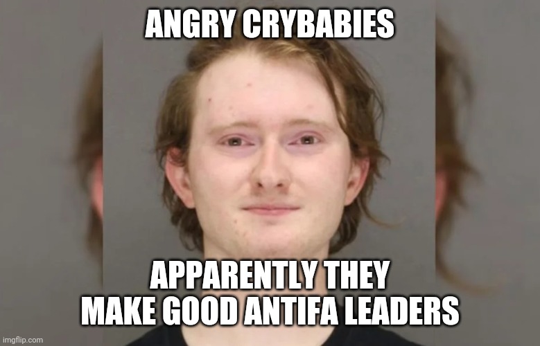 Commander Red was his nickname?!? Maybe Commander Wet the Bed would be better! | ANGRY CRYBABIES; APPARENTLY THEY MAKE GOOD ANTIFA LEADERS | image tagged in antifa commander red arrest,crying,weakness disgusts me | made w/ Imgflip meme maker
